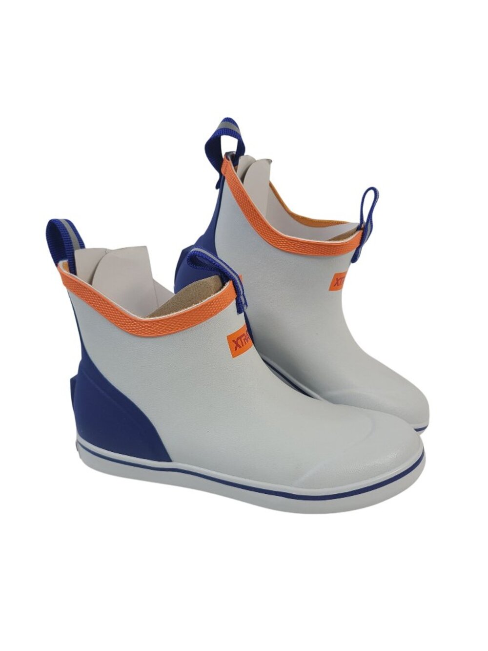 NEW Xtratuf Youth Ankle Deck Boots Sz US 2 White & Blue Waterproof